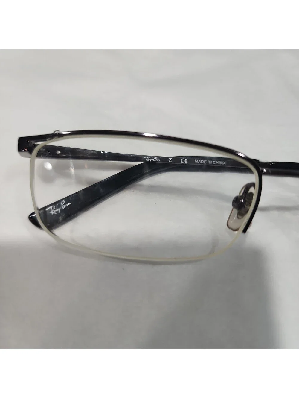 Ray Ban RB6101 2502 Gunmetal Half Rim Eyeglasses 50-18 135